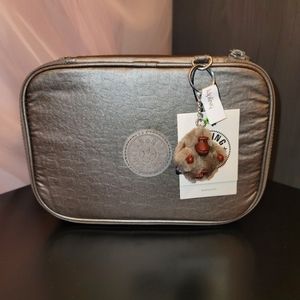 Kipling 100 pens case - Metallic Pewter Croc